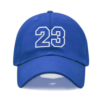 Number 23 Embroidery Baseball Cap Men Women Soft Washed Cotton Casual Sports Dad Hat Sun Protection Snapback Caps