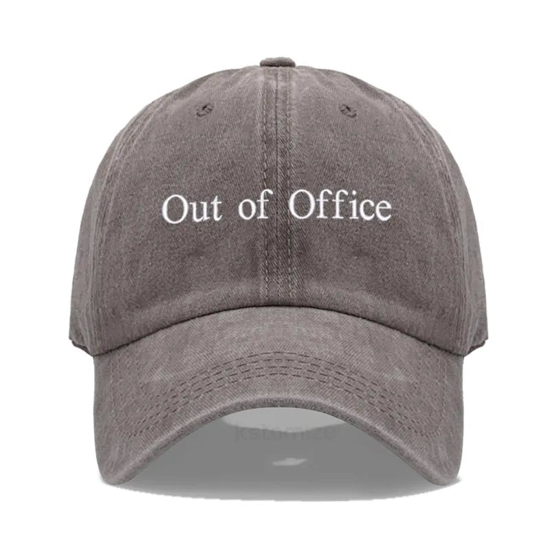 Out of Office Embroidered Vintage Washed Baseball Cap Unisex Adjustable Casual Dad Hat Summer Sun Hat for Women Men