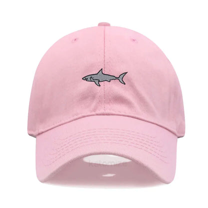 Shark Embroidery Baseball Cap For Men Women Washed Cotton Dad Hat Adjustable Unisex Casual Sports Caps