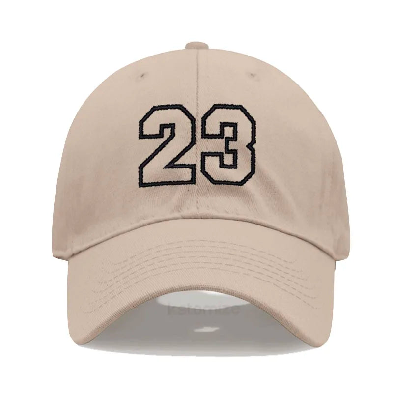 Number 23 Embroidery Baseball Cap Men Women Soft Washed Cotton Casual Sports Dad Hat Sun Protection Snapback Caps