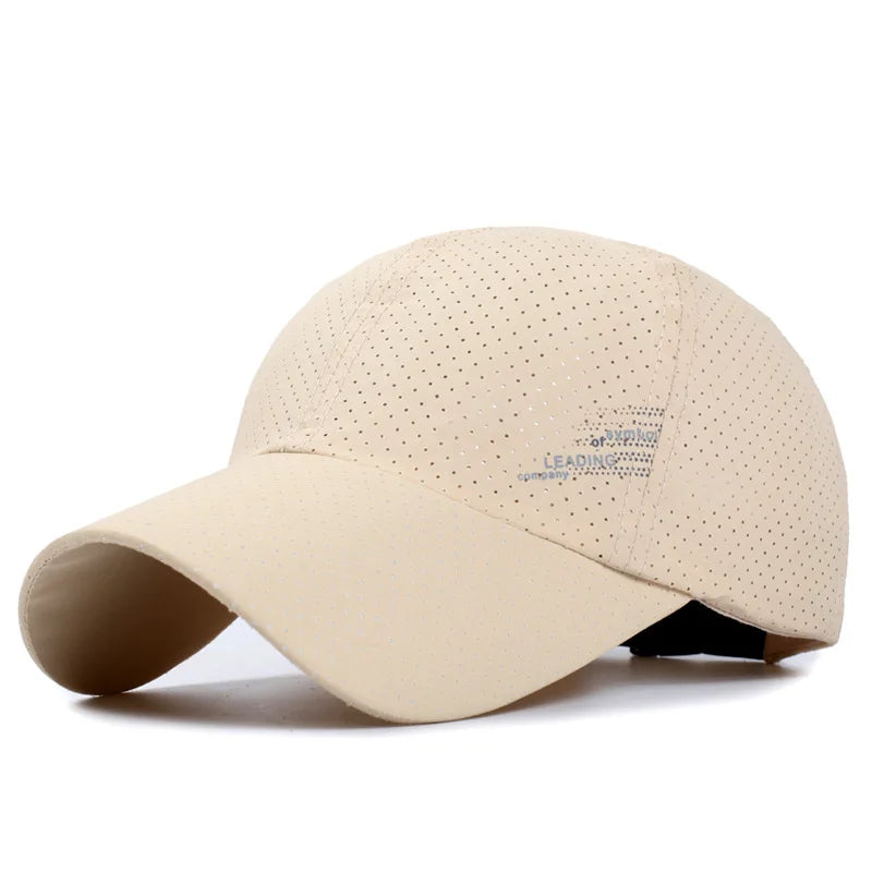 Quick Dry Baseball Cap Outdoor Sports Mesh Breathable Hat For Men Portable Hiking Fishing Sunbonnet Golf Adjustable Cap