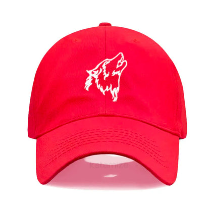 Women's Baseball Cap Men's Washed Cotton Wolf Howl Embroidery Embroidery Dad Hat Sport Golf Caps For Man Sun Hats Dropshipping