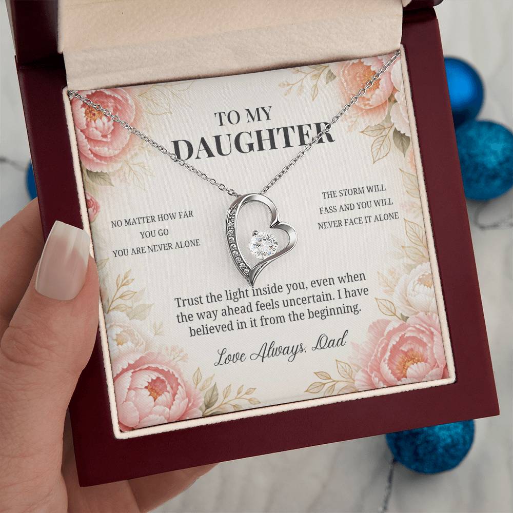 C80 - Whenever You Look Back Know There Has Always Been A Dad Proudly Standing Behind You - Forever Love Necklace