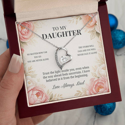 C80 - Whenever You Look Back Know There Has Always Been A Dad Proudly Standing Behind You - Forever Love Necklace