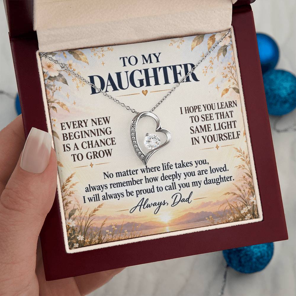 C266 - May Every New Beginning Remind You That Dad Will Always Stand Behind You - Forever Love Necklace