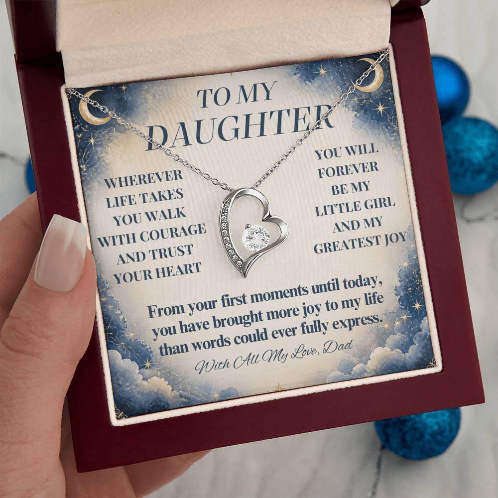C277 - No Matter How Much You Grow There Will Always Be A Little Girl I Love Beyond Words - Forever Love Necklace