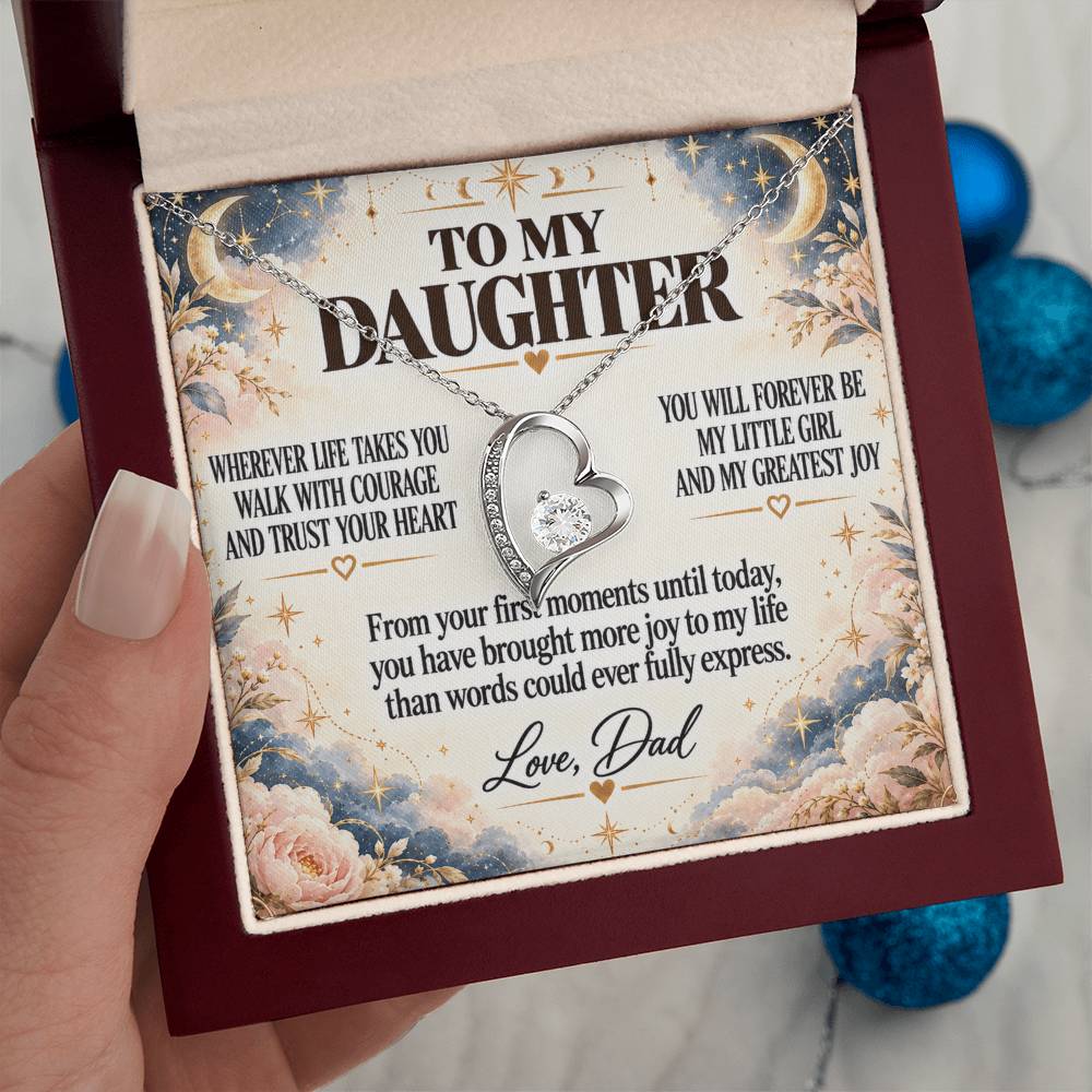 C227 - No Matter How Much You Grow There Will Always Be A Little Girl I Love Beyond Words - Forever Love Necklace