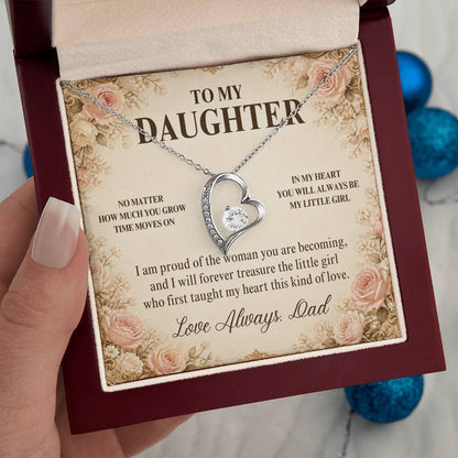 C27 - No Matter How Much You Grow There Will Always Be A Little Girl I Love Beyond Words - Forever Love Necklace