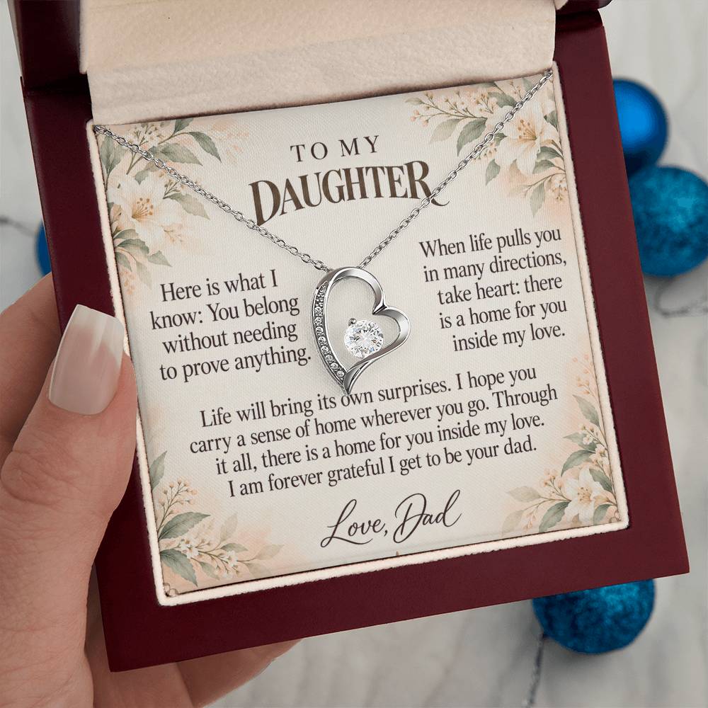 C600 - Home Is In My Heart And The Words I Hope You Always Remember - Forever Love Necklace