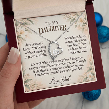 C600 - Home Is In My Heart And The Words I Hope You Always Remember - Forever Love Necklace