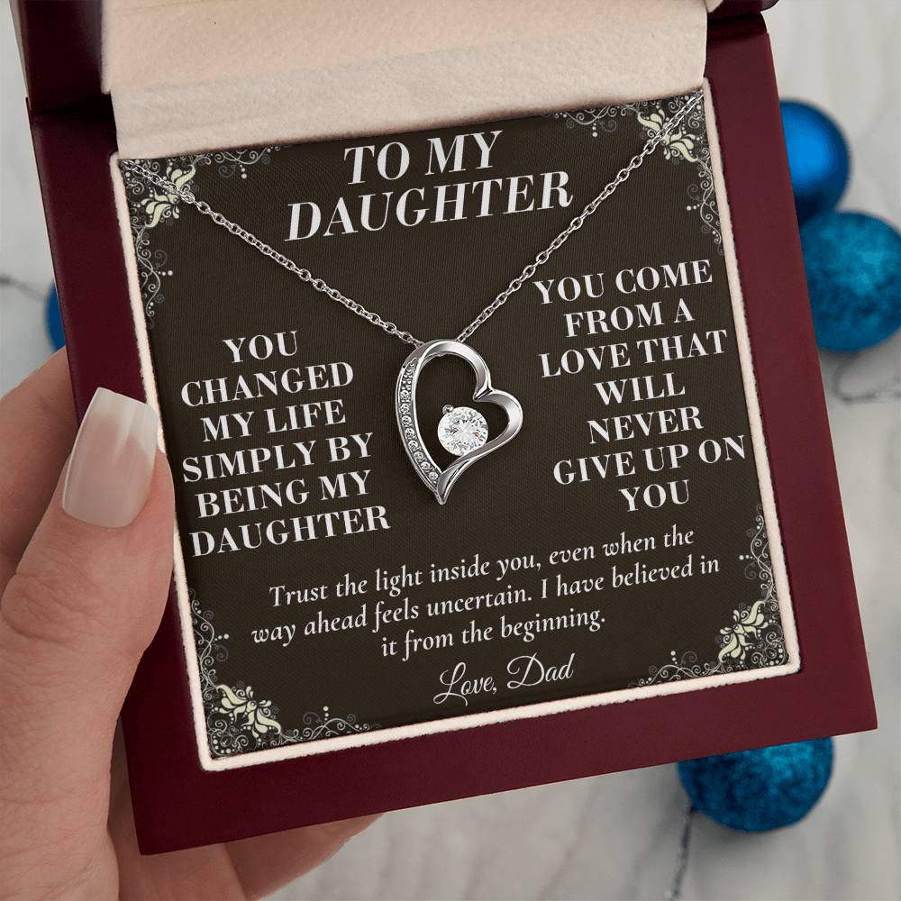C195 - I Will Always Celebrate The Woman You Become And Treasure The Little Girl You Were - Forever Love Necklace