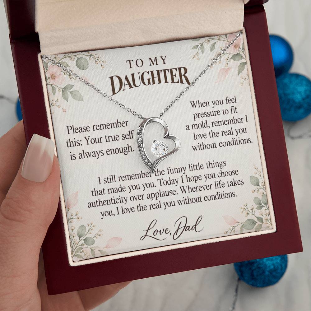 C651 - The Beauty Of Being Yourself And Quiet Words For Your Hardest Days - Forever Love Necklace