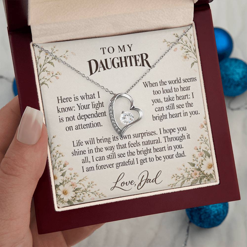 C670 - The Light Inside You And The Words I Hope You Always Remember - Forever Love Necklace