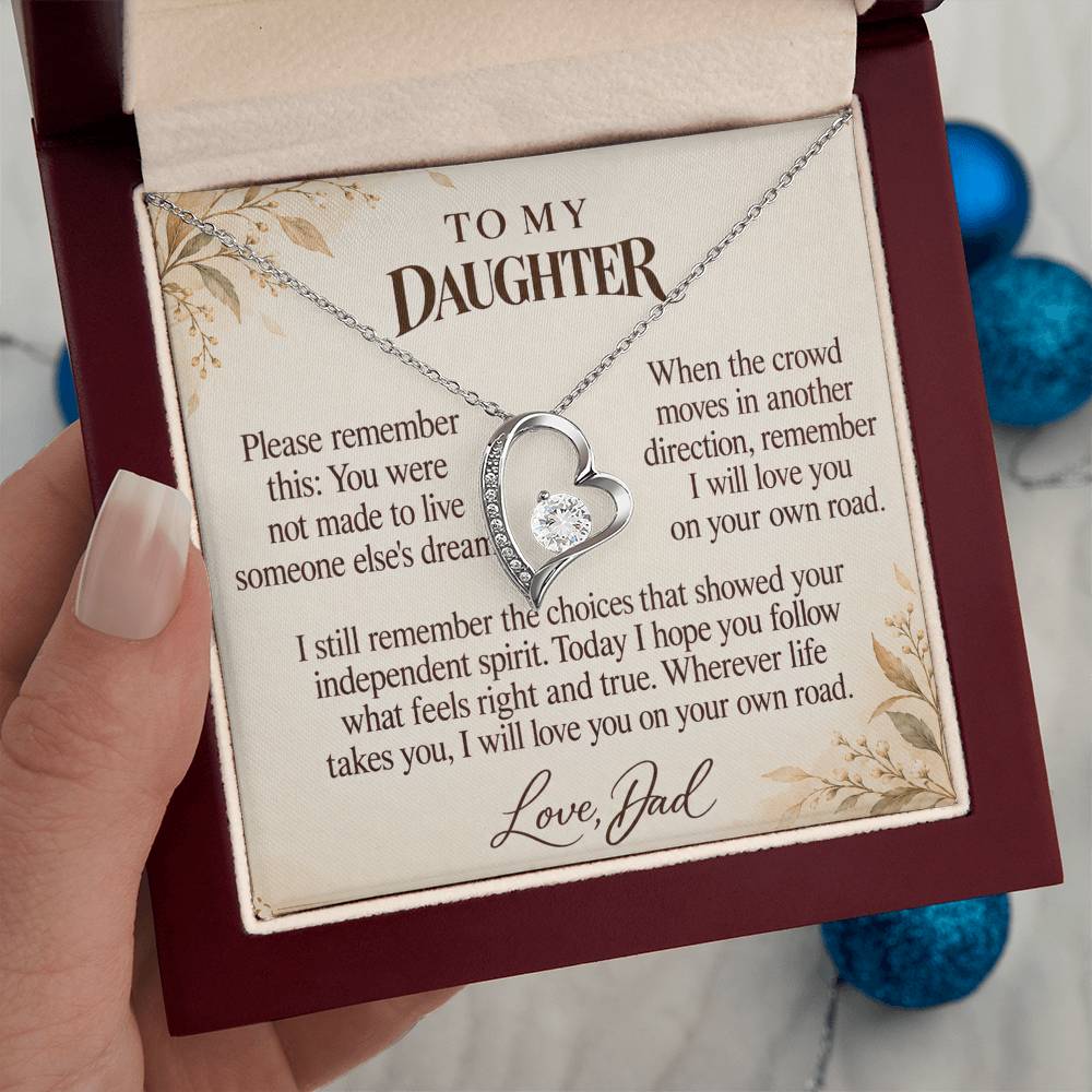 C676 - Walk Your Own Path And Quiet Words For Your Hardest Days - Forever Love Necklace