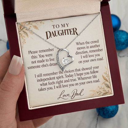 C676 - Walk Your Own Path And Quiet Words For Your Hardest Days - Forever Love Necklace