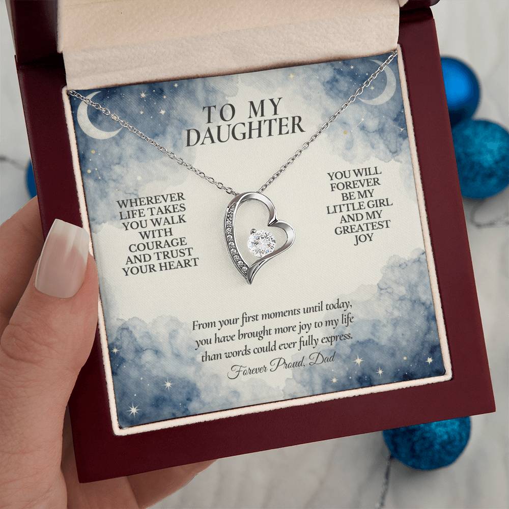 C127 - No Matter How Much You Grow There Will Always Be A Little Girl I Love Beyond Words - Forever Love Necklace