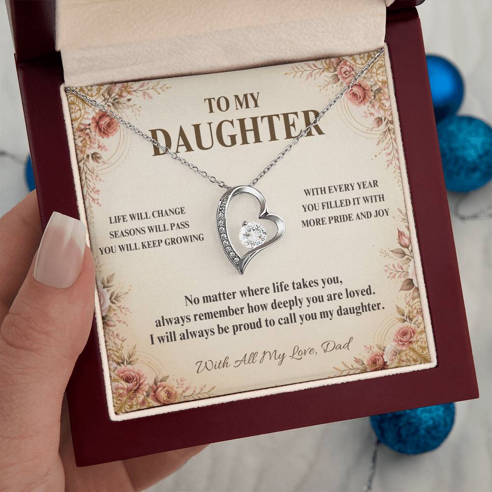 C59 - Follow Your Dreams With Courage And Know Dad Will Always Be Cheering For You - Forever Love Necklace