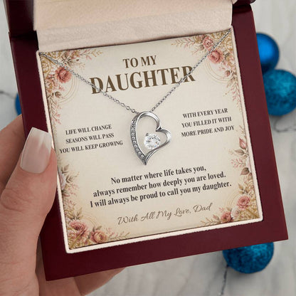 C59 - Follow Your Dreams With Courage And Know Dad Will Always Be Cheering For You - Forever Love Necklace