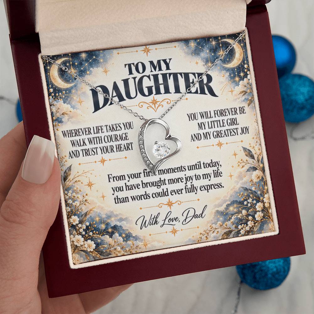 C377 - No Matter How Much You Grow There Will Always Be A Little Girl I Love Beyond Words - Forever Love Necklace