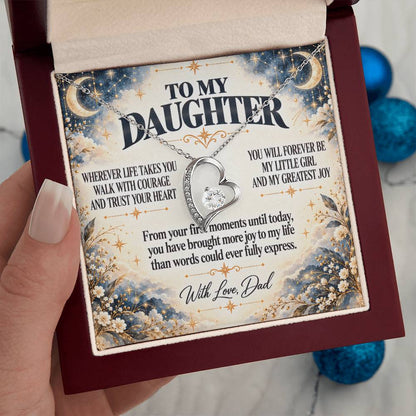 C377 - No Matter How Much You Grow There Will Always Be A Little Girl I Love Beyond Words - Forever Love Necklace