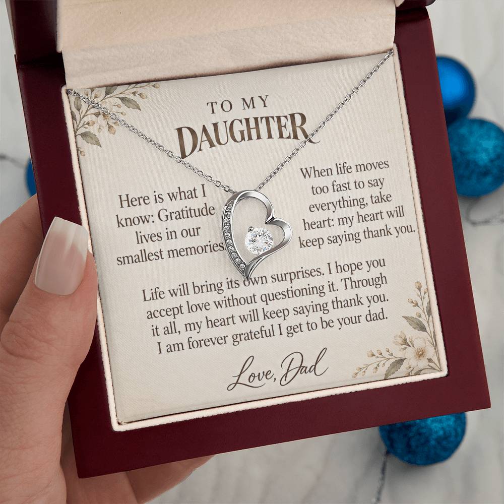 C585 - Across The Miles And The Words I Hope You Always Remember - Forever Love Necklace
