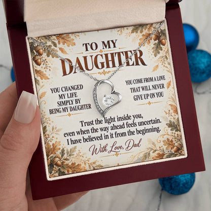 C345 - I Will Always Celebrate The Woman You Become And Treasure The Little Girl You Were - Forever Love Necklace
