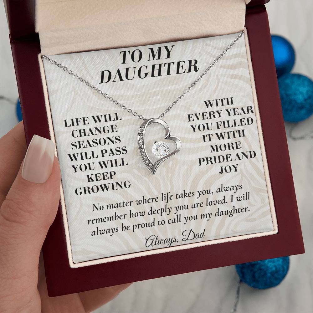 C186 - Every Step You Take Into Your Future Carries A Lifetime Of My Love Behind You - Forever Love Necklace