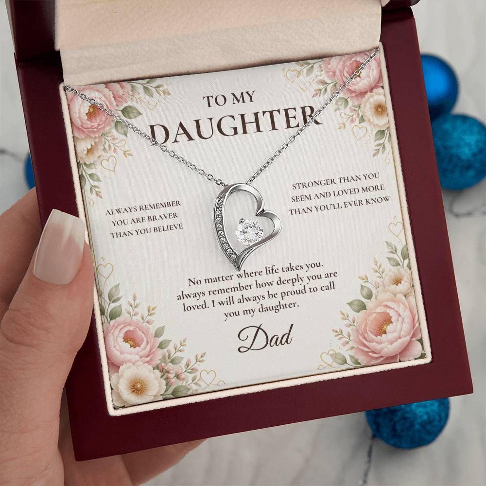 C76 - Grow With Grace Live With Courage And Always Remember Where Your Strength Began - Forever Love Necklace