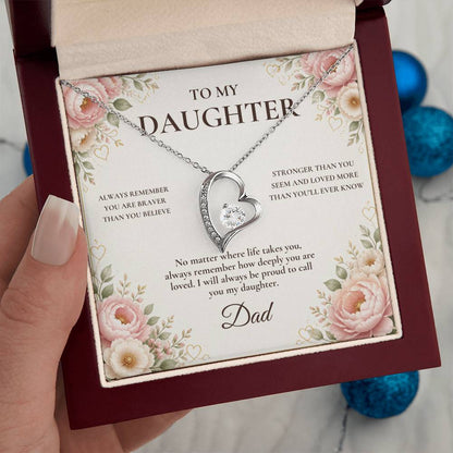 C76 - Grow With Grace Live With Courage And Always Remember Where Your Strength Began - Forever Love Necklace
