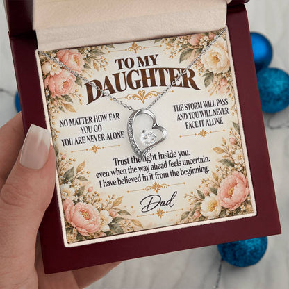 C380 - Whenever You Look Back Know There Has Always Been A Dad Proudly Standing Behind You - Forever Love Necklace