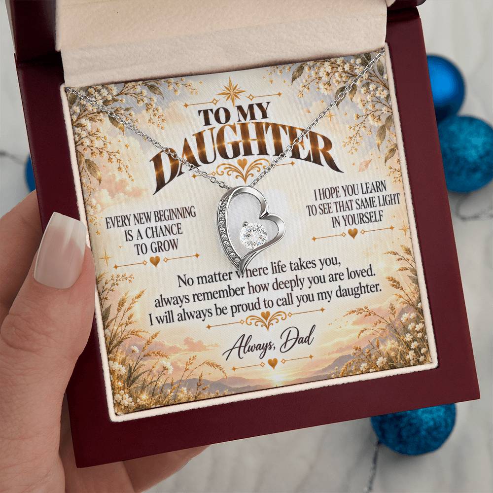 C466 - May Every New Beginning Remind You That Dad Will Always Stand Behind You - Forever Love Necklace