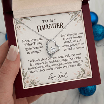 C644 - The Courage To Try Again And A Memory That Time Cannot Take Away - Forever Love Necklace