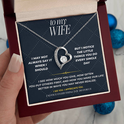 S107 - I Notice More Than I Say – Forever Love Necklace From Husband
