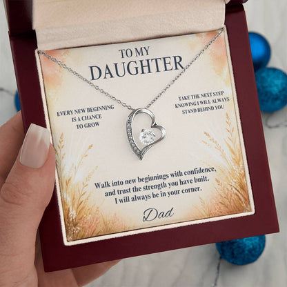 C16 - May Every New Beginning Remind You That Dad Will Always Stand Behind You - Forever Love Necklace