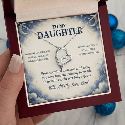 C77 - No Matter How Much You Grow There Will Always Be A Little Girl I Love Beyond Words - Forever Love Necklace