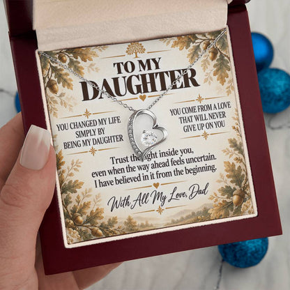 C245 - I Will Always Celebrate The Woman You Become And Treasure The Little Girl You Were - Forever Love Necklace