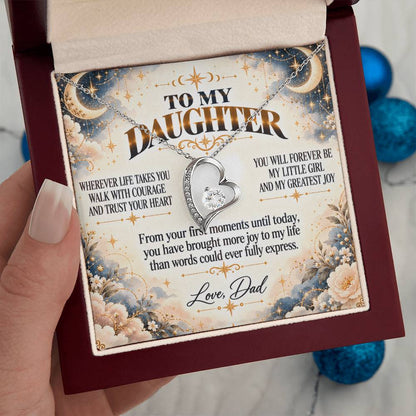 C427 - No Matter How Much You Grow There Will Always Be A Little Girl I Love Beyond Words - Forever Love Necklace
