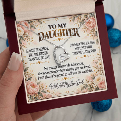 C301 - Always Remember How Deeply You Are Loved And How Proud Dad Will Always Be - Forever Love Necklace