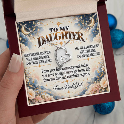 C327 - No Matter How Much You Grow There Will Always Be A Little Girl I Love Beyond Words - Forever Love Necklace