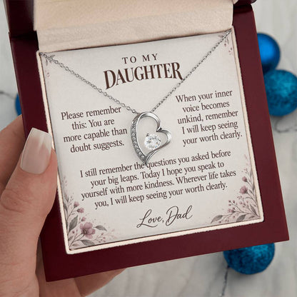 C631 - When You Doubt Yourself And Quiet Words For Your Hardest Days - Forever Love Necklace