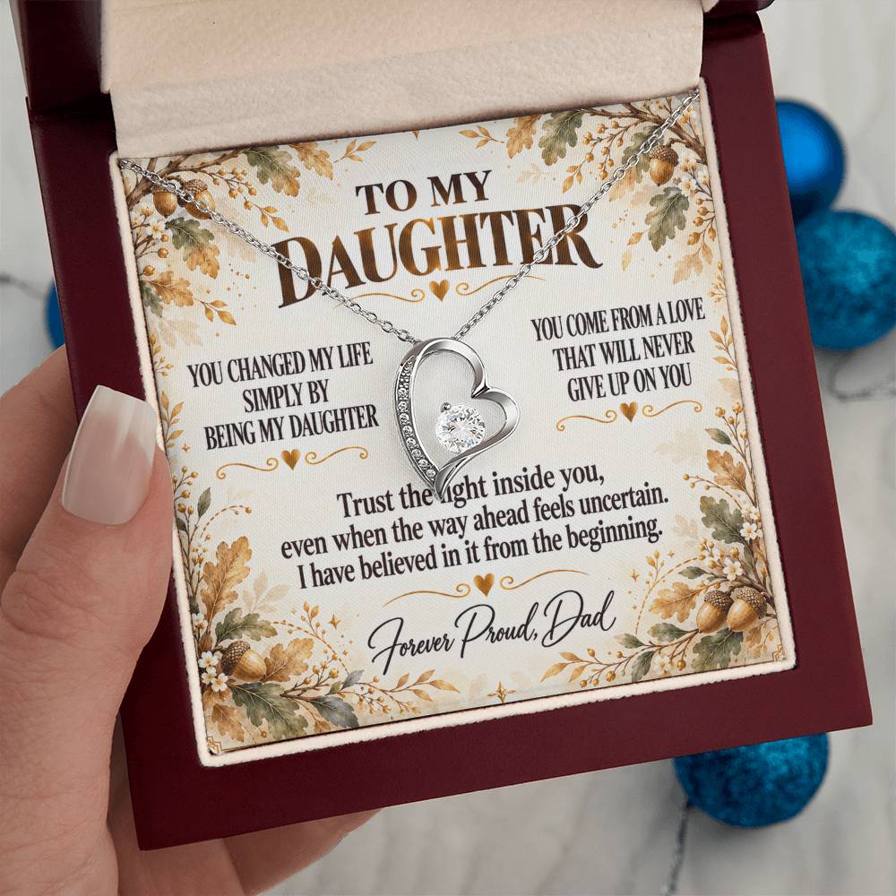 C295 - I Will Always Celebrate The Woman You Become And Treasure The Little Girl You Were - Forever Love Necklace