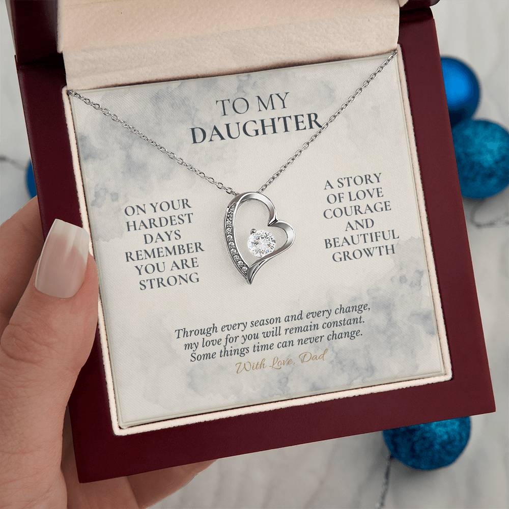 C113 - Even On Your Hardest Days Remember You Are Stronger Than You Think And Never Alone - Forever Love Necklace