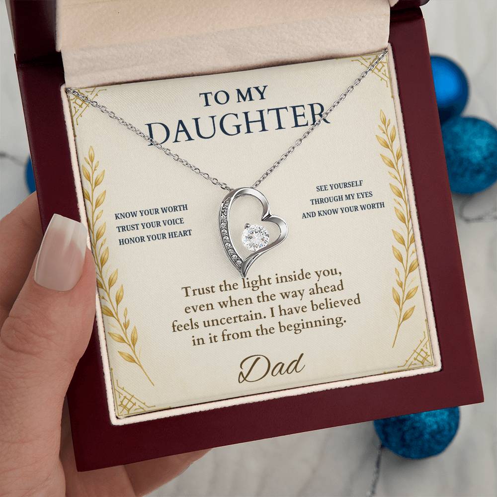 C60 - My Greatest Wish Is That You Always Know Your Worth And Never Settle For Less - Forever Love Necklace