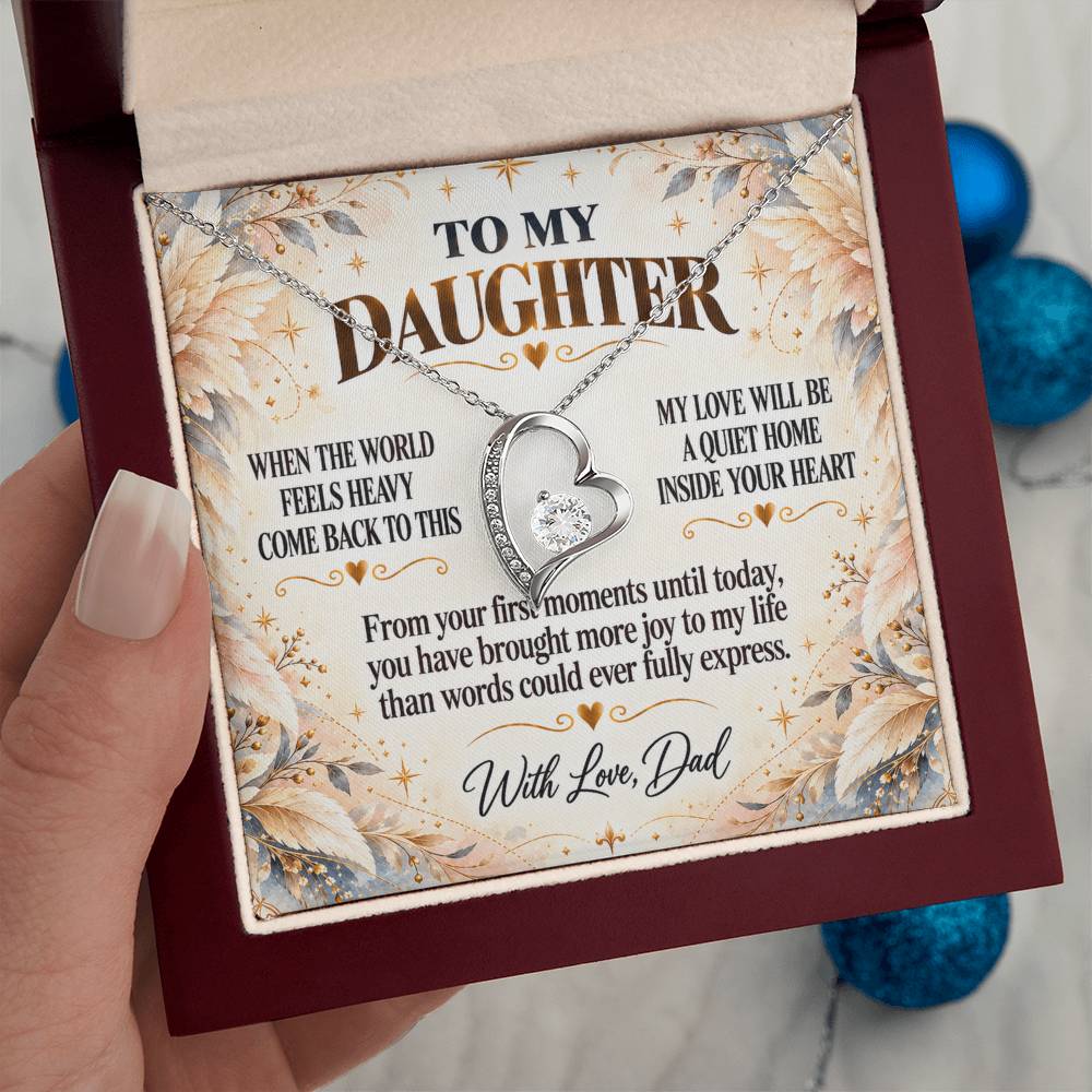 C297 - May You Never Outgrow The Truth That You Are Deeply Loved Completely Valued And Forever My Daughter - Forever Love Necklace