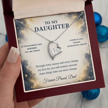 C63 - Even On Your Hardest Days Remember You Are Stronger Than You Think And Never Alone - Forever Love Necklace