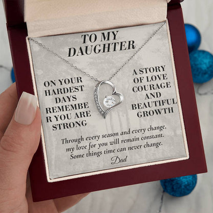 C188 - The Strong Woman You Are Becoming Will Always Remind Me Of The Little Girl I Adore - Forever Love Necklace