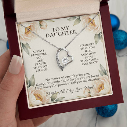 C101 - Always Remember How Deeply You Are Loved And How Proud Dad Will Always Be - Forever Love Necklace