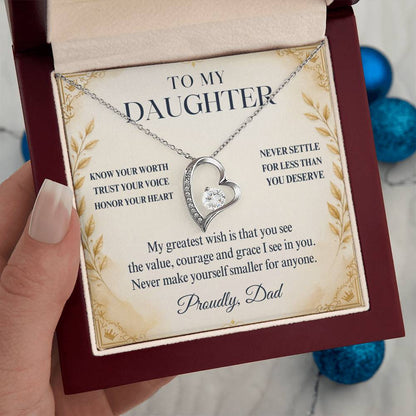 C10 - My Greatest Wish Is That You Always Know Your Worth And Never Settle For Less - Forever Love Necklace