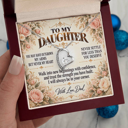 C330 - Whenever You Look Back Know There Has Always Been A Dad Proudly Standing Behind You - Forever Love Necklace