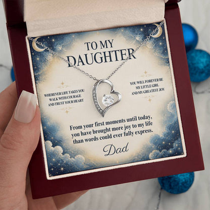 C52 - Wherever Life Takes You May You Always Feel Dad’s Love Guiding Your Heart - Forever Love Necklace